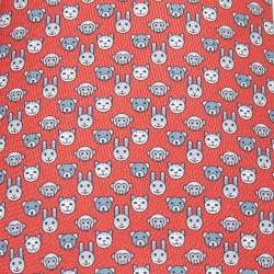 Hermès Red Tetes A Pois Printed Silk Slim Tie