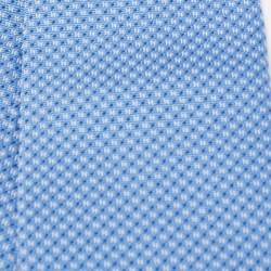 Pre Owned Hermes Blue Mega Chariot Silk Jacquard Slim Tie
