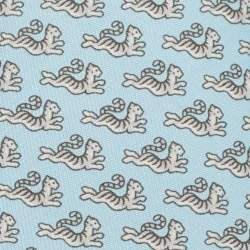 Pre Owned Hermès Blue 7 Happy Tiger Printed Silk Slim Tie