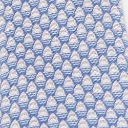 Hermès Blue Les Dents d'Hermes Twillbi Printed Silk Slim Tie