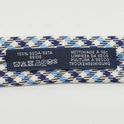 Pre Owned Hermès Blue English Boy Silk Jacquard Slim Tie