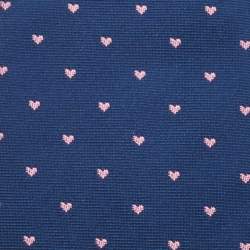 Pre Owned Hermès Navy Blue From Hermes With Love Silk jacquard Slim Tie