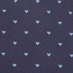 Pre Owned Hermès Navy Blue From Hermes With Love Silk Jacquard Slim Tie