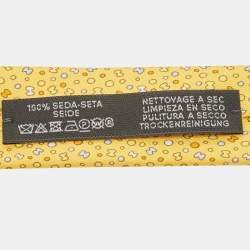 Hermes Yellow Bubble H Printed Silk Slim Tie