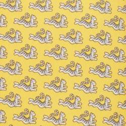 Pre Owned Hermes Yellow Happy Tiger Printed Silk Slim Tie