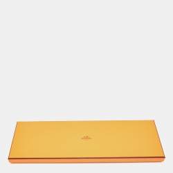 Pre Owned Hermès Yellow 7 Quinte Printed Silk Slim Tie