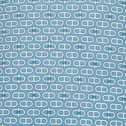 Pre Owned Hermès Blue 7 Glenan Twillbi Printed Silk Slim Tie