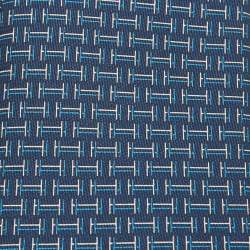 Pre Owned Hermès Navy Blue 7 Quinte Printed Silk Slim Tie