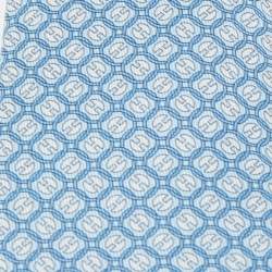 Pre Owned Hermès Blue La Roue Tourne Printed Silk Slim Tie