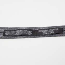 Pre Owned Hermès Charcoal Grey Mega Chariot Silk Jacquard Slim Tie