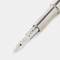 Hermes Silver Tone Nautilus Fountain Pen Set