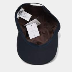Hermes Navy Blue Cotton Miles H Circle Cap Size 59