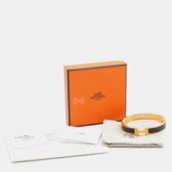 Hermes Clic HH Enamel Gold Plated Bracelet