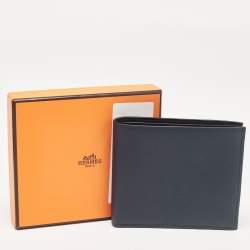 Hermes Bleu Indigo/Vert Cypres/Noir Epsom Leather MC² Copernic Compact Wallet 