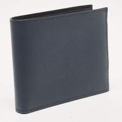 Hermes Bleu Indigo/Vert Cypres/Noir Epsom Leather MC² Copernic Compact Wallet 