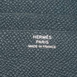 Hermes Bleu Indigo/Vert Cypres/Noir Epsom Leather MC² Copernic Compact Wallet 