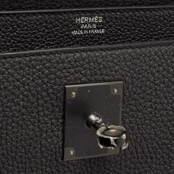 Hermes Noir Togo Leather Kelly Depeches Monochrome 36 Briefcase