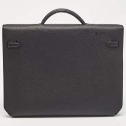 Hermes Noir Togo Leather Kelly Depeches Monochrome 36 Briefcase