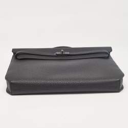 Hermes Noir Togo Leather Kelly Depeches Monochrome 36 Briefcase