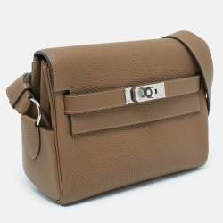 Hermès Alezan Togo Leather Palladium Finish Kelly Messenger PM Bag