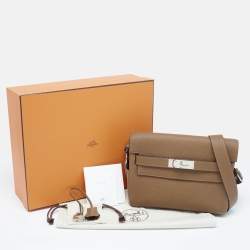 Hermès Alezan Togo Leather Palladium Finish Kelly Messenger PM Bag