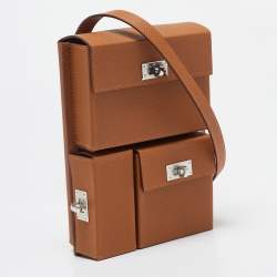 Hermès Gold Epsom Leather Multi Pocket Pochette To Go Bag
