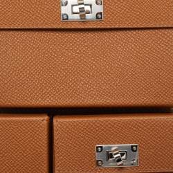 Hermès Gold Epsom Leather Multi Pocket Pochette To Go Bag
