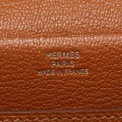 Hermès Gold Epsom Leather Multi Pocket Pochette To Go Bag