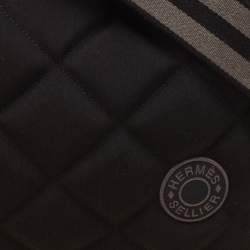Hermès Noir/Graphite Woolycot Canvas and Swift Leather Horseback Bag