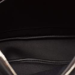 Hermès Noir/Graphite Woolycot Canvas and Swift Leather Horseback Bag