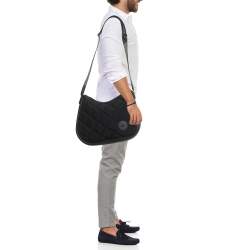 Hermès Noir/Graphite Woolycot Canvas and Swift Leather Horseback Bag