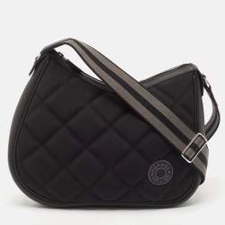 Hermès Noir/Graphite Woolycot Canvas and Swift Leather Horseback Bag
