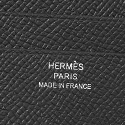 Pre Owned Hermes Noir Epsom Leather MC² Copernic Compact Wallet 