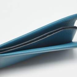 Pre Owned Hermès Bleu Jean Evercolor Leather H Sellier Card Holder