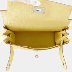 Pre Owned Hermes Kelly Messenger Jaune Poussin Togo Leather Size Pm