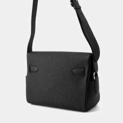 Pre Owned حقيبة مسنجر كيلي هيرميس توغو جلد أسود مقاس بي إم