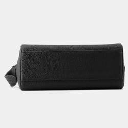 Pre Owned حقيبة مسنجر كيلي هيرميس توغو جلد أسود مقاس بي إم