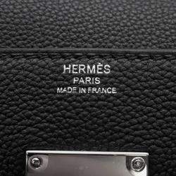 Pre Owned حقيبة مسنجر كيلي هيرميس توغو جلد أسود مقاس بي إم