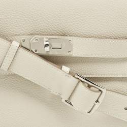 Pre Owned Hermes Kelly PM Palladium Finish Craie Togo Leather Messenger Bag