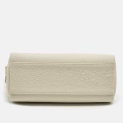 Pre Owned Hermes Kelly PM Palladium Finish Craie Togo Leather Messenger Bag