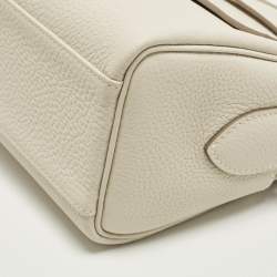 Pre Owned Hermes Kelly PM Palladium Finish Craie Togo Leather Messenger Bag