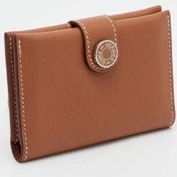 مملوكة مسبقًا Hermes R.M.S Gold Evercolor Leather Card Holder