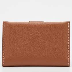 مملوكة مسبقًا Hermes R.M.S Gold Evercolor Leather Card Holder