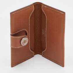 مملوكة مسبقًا Hermes R.M.S Gold Evercolor Leather Card Holder