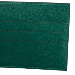 Hermes Gold/Vert Vertigo Evercolor Leather Poker Compact Wallet