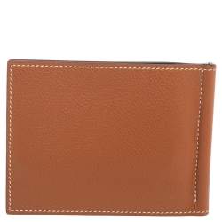 Hermes Gold/Vert Vertigo Evercolor Leather Poker Compact Wallet