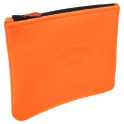Hermes Neon Orange Neoprene Small Neobain Pouch