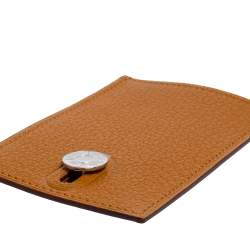 Hermes Caramel Mysore Leather Diabolo Card Holder