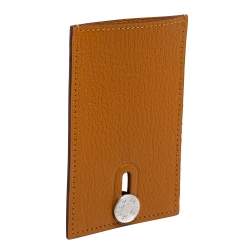 Hermes Caramel Mysore Leather Diabolo Card Holder