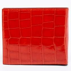 Hermes Geranium Shiny Alligator Mc2 Copernic Bifold Wallet